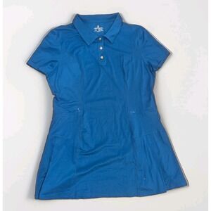 Tenniscore Golf Polo Dress XL Blue Sporty Preppy Zip Pockets Jack Smith